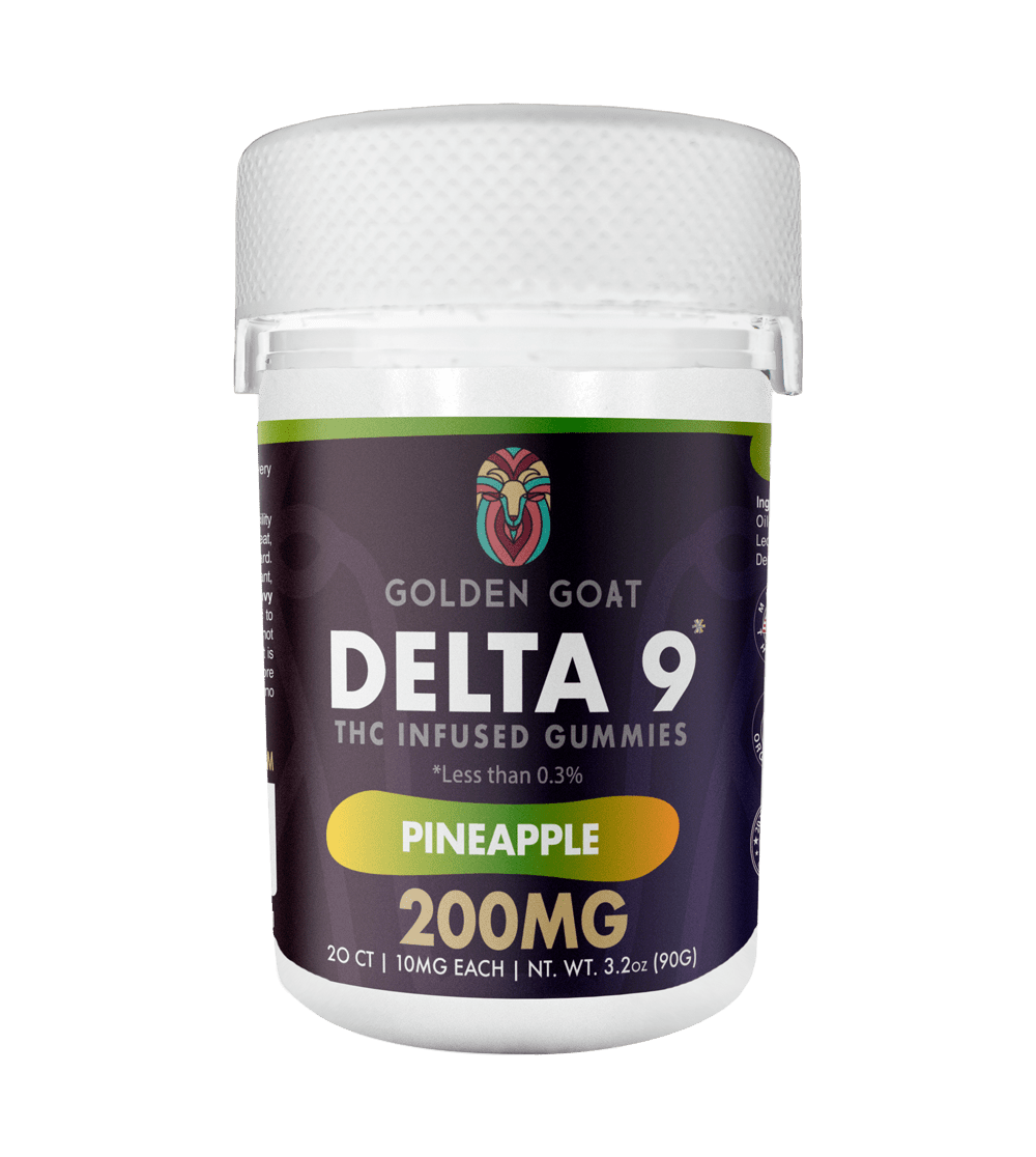 D9-Pineapple_200mg D9 Pineapple 200mg - <strong>Delta-9 gummies</strong> are mixed in-house allowing for a more accurate measurement of 10 milligrams of Delta-9 THC per gummy with a richer, pectin-based fruit taste. Choose Mango, Strawberry, Blueberry and Mixed Flavors. <strong>Key Facts</strong> <ul> <li>Potent and Effective</li> <li><em>Multiple Flavors</em></li> <li>Made in the USA</li> <li><em>100% Hemp Derived</em></li> <li>Lab Tested</li> <li><em>Fresh and Delicious</em></li> </ul>