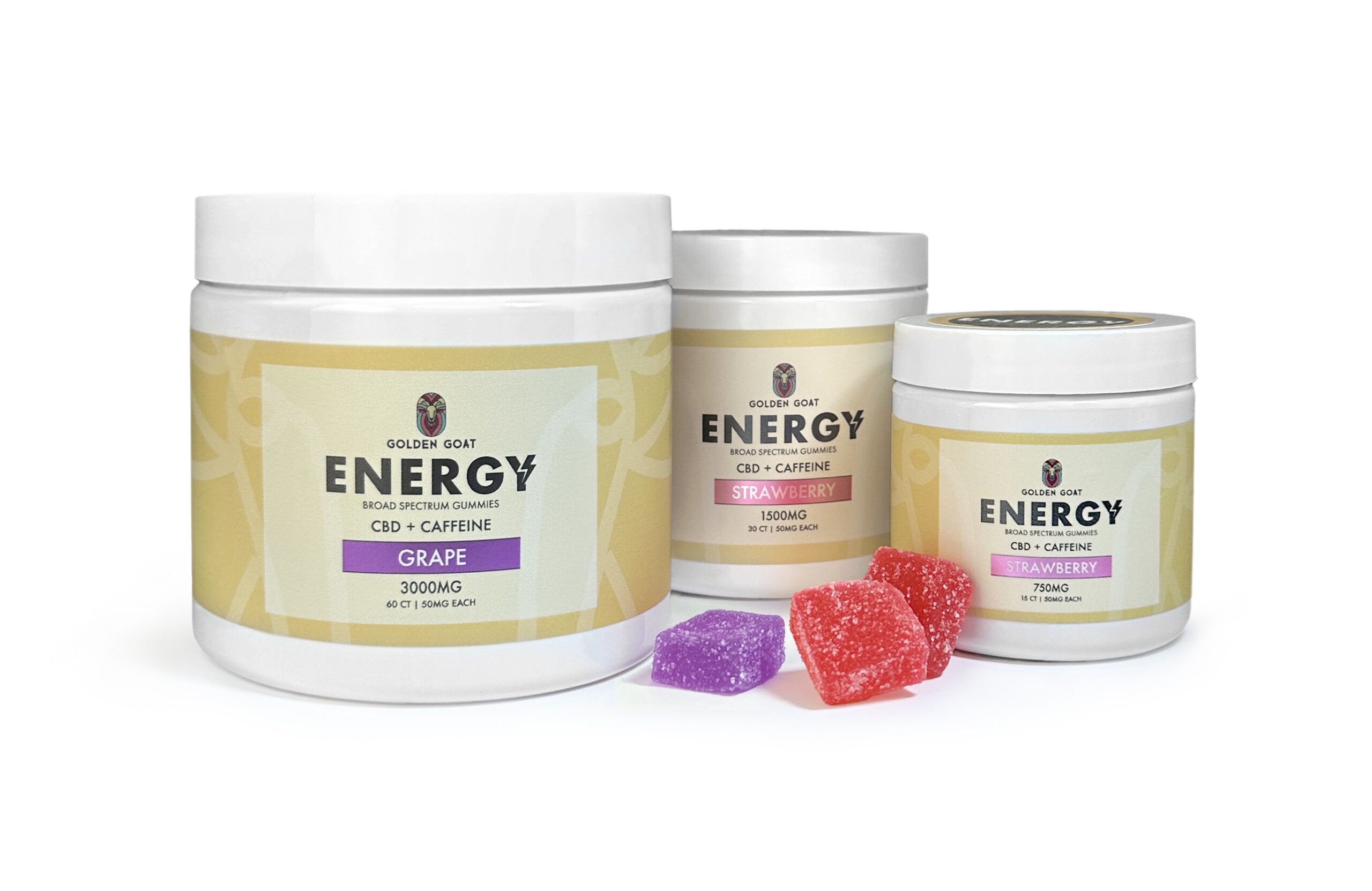 CBD + Caffeine, 3 Sizes, Grape and Strawberry